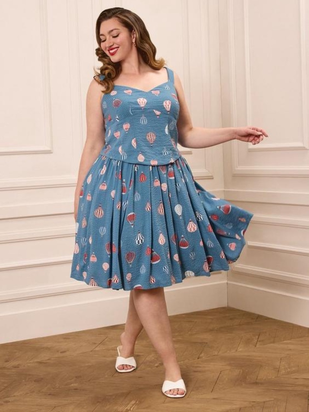 torrid Blue Hot Air Balloon Print Circle Skirt Set
